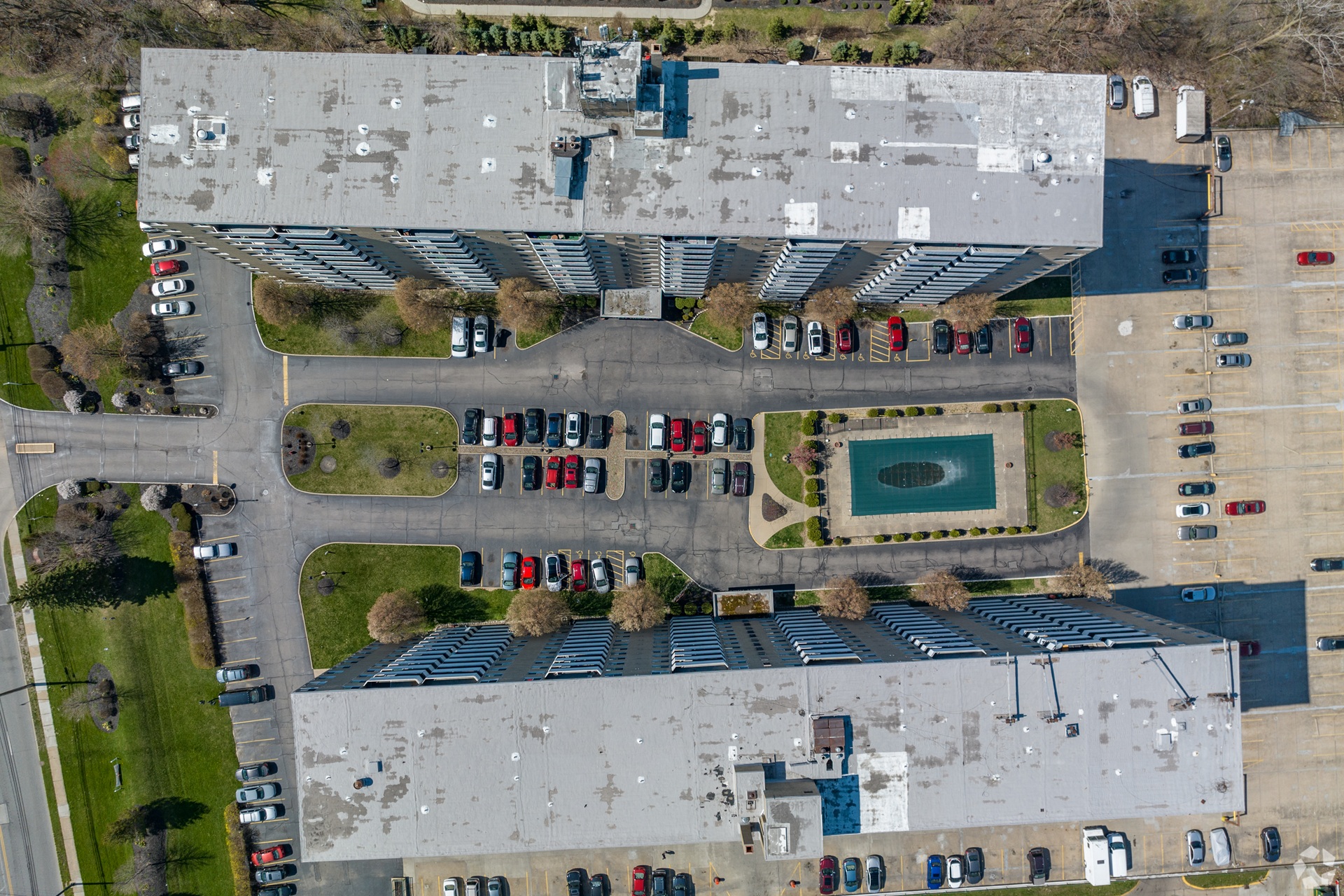 Shoregate Towers aerial view in Willowick Ohio